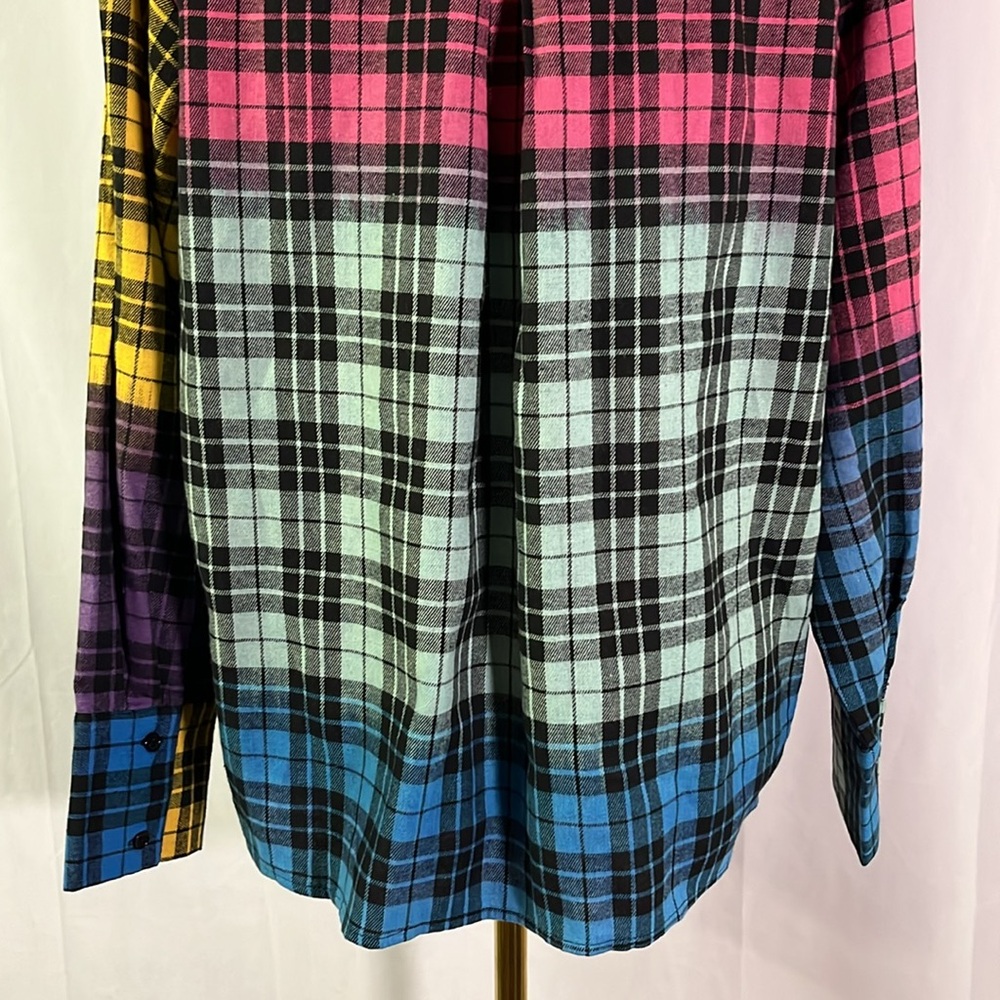 NWT Cider Multicolor Plaid Patchwork Oversized Bu… - image 13